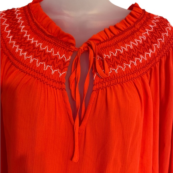 NWT  Rose & Olive Vibrant Orange Top  PLUS:  1X     #I - Picture 2 of 9